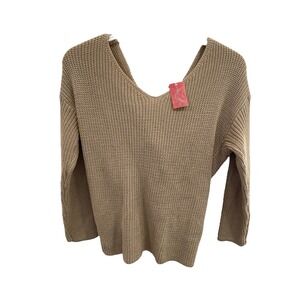 Womens Vestique Double V Holy Moly Sweater S M Twist Back SI52